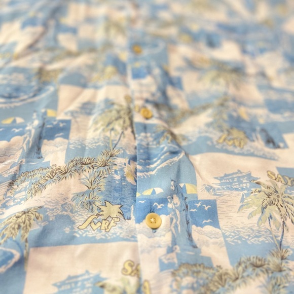 All Saints Blue and White Casual Button Down Shirt - Picture 5 of 9